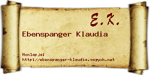 Ebenspanger Klaudia névjegykártya
